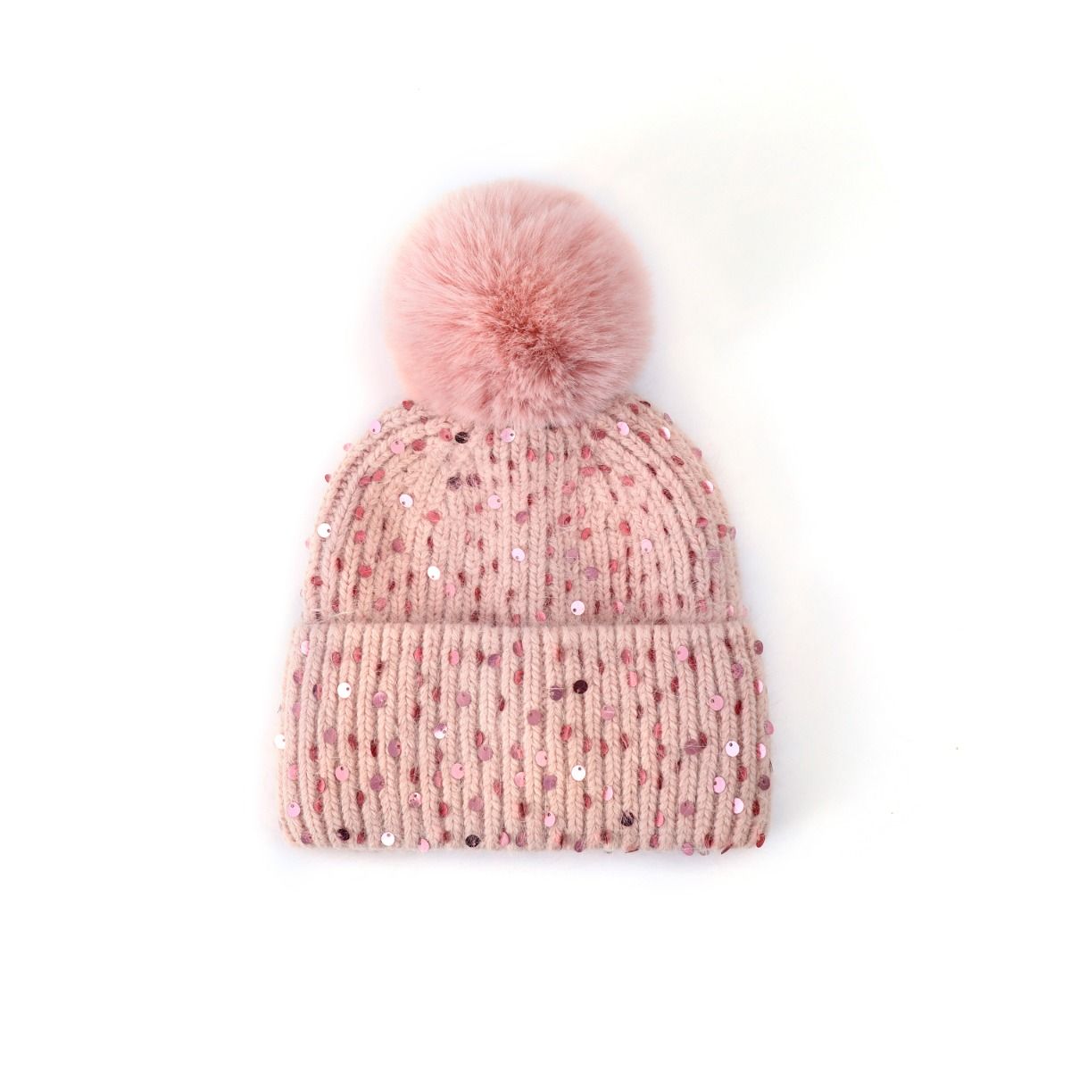Sequin Pom Pom Hat