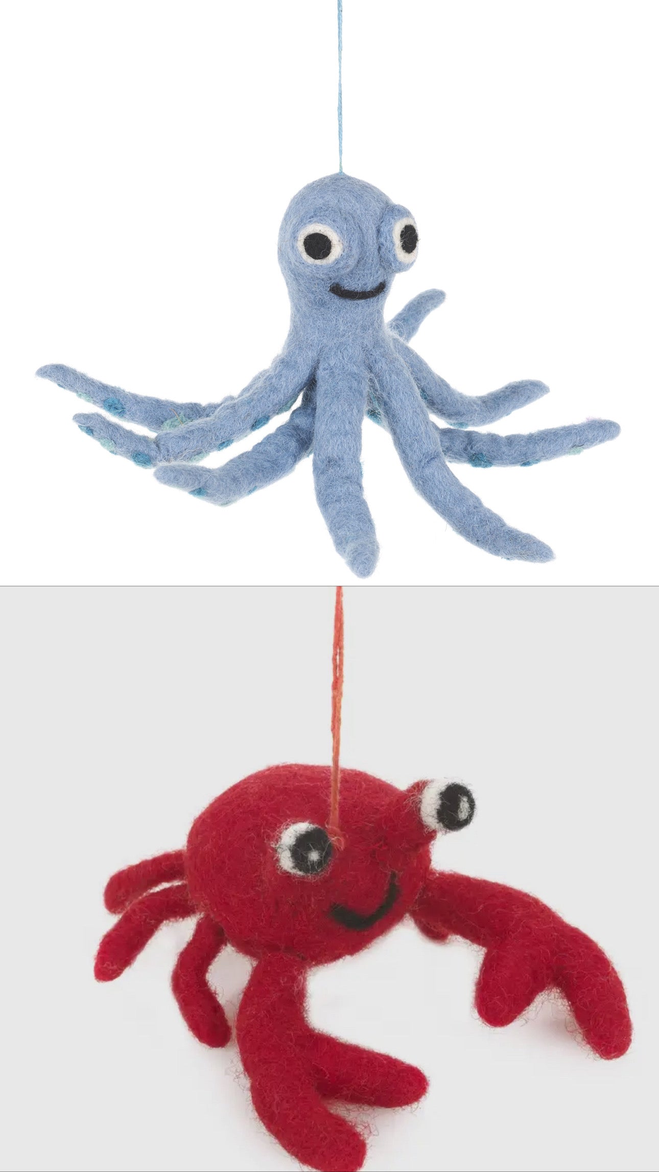 Octopus /Seal Handmade Felted Hanging Decoration