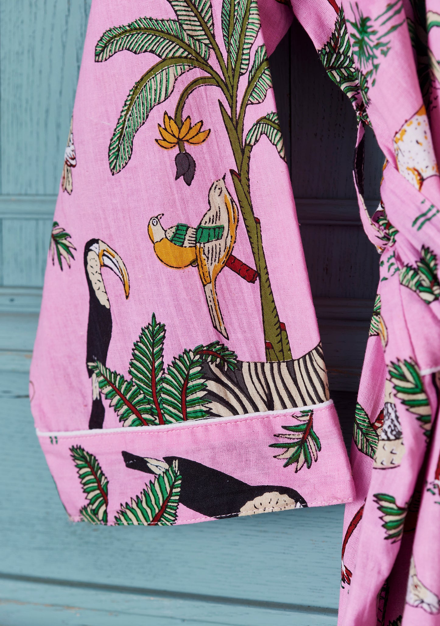 Hand Printed Kimono - Jungle Print - Pink