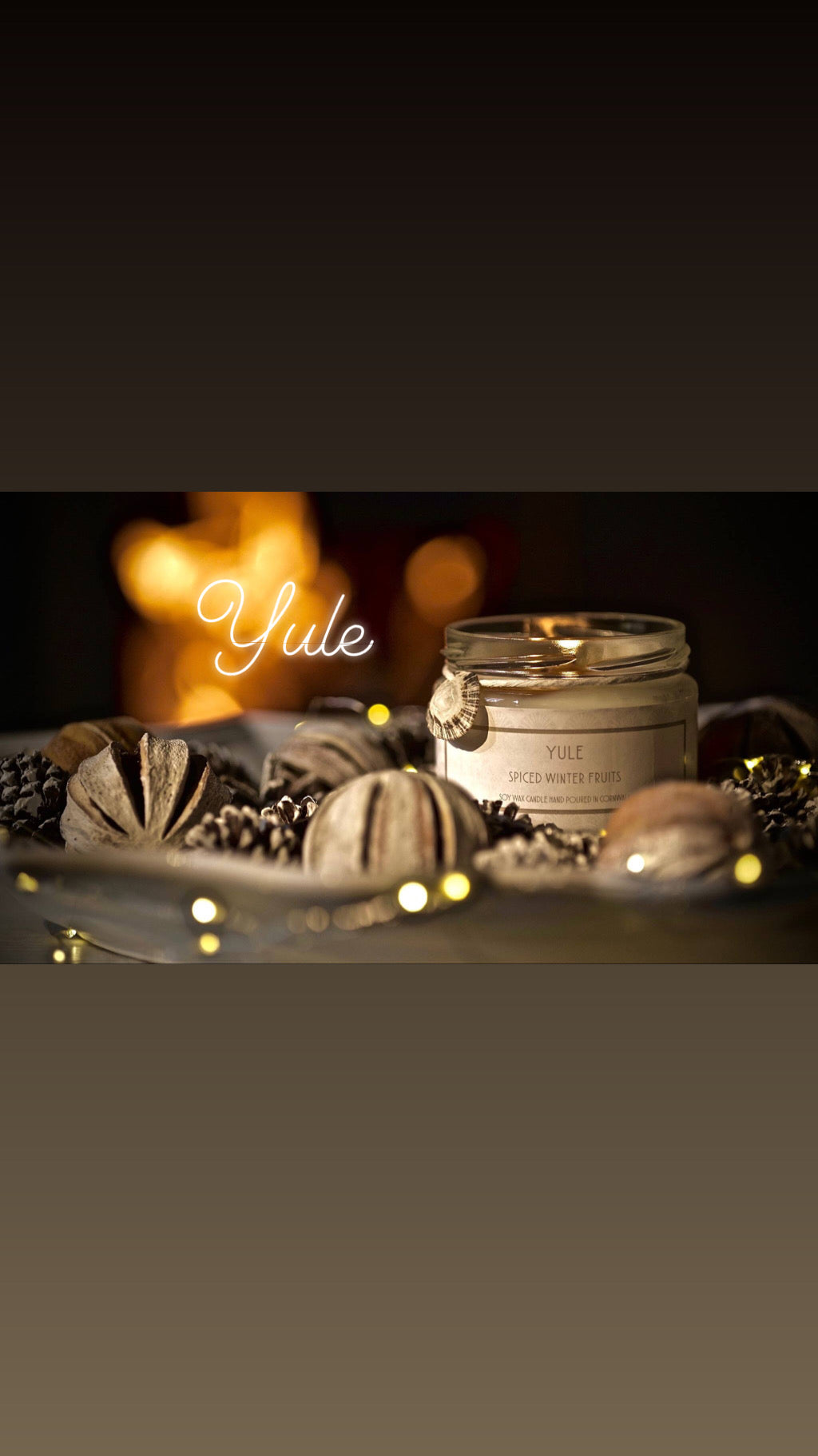 Yule Soy Wax Candle - handmade in Cornwall