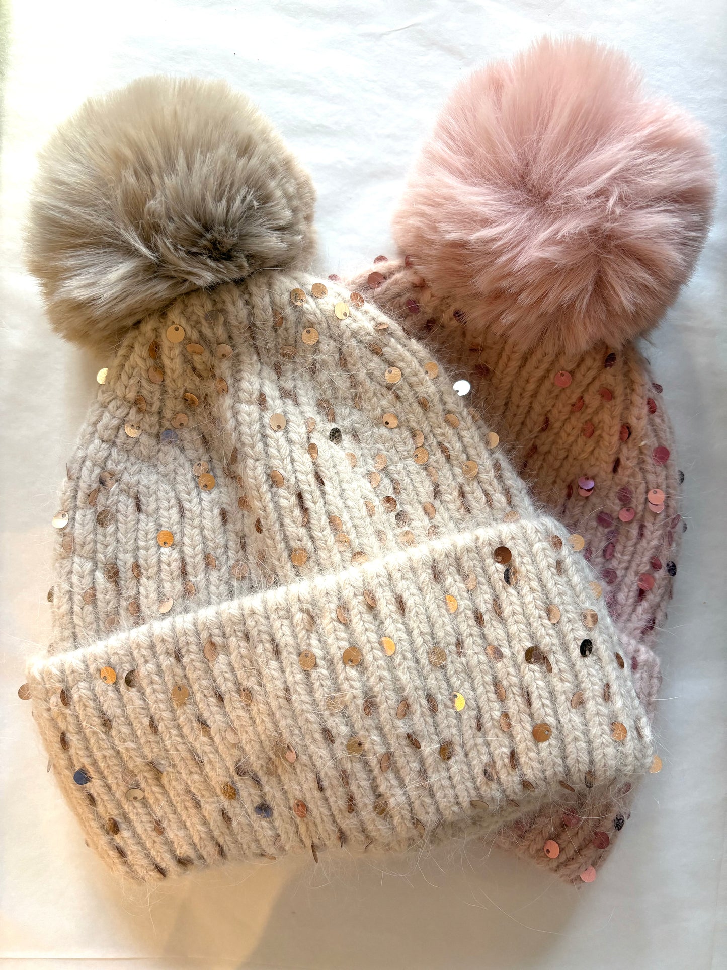 Sequin Pom Pom Hat