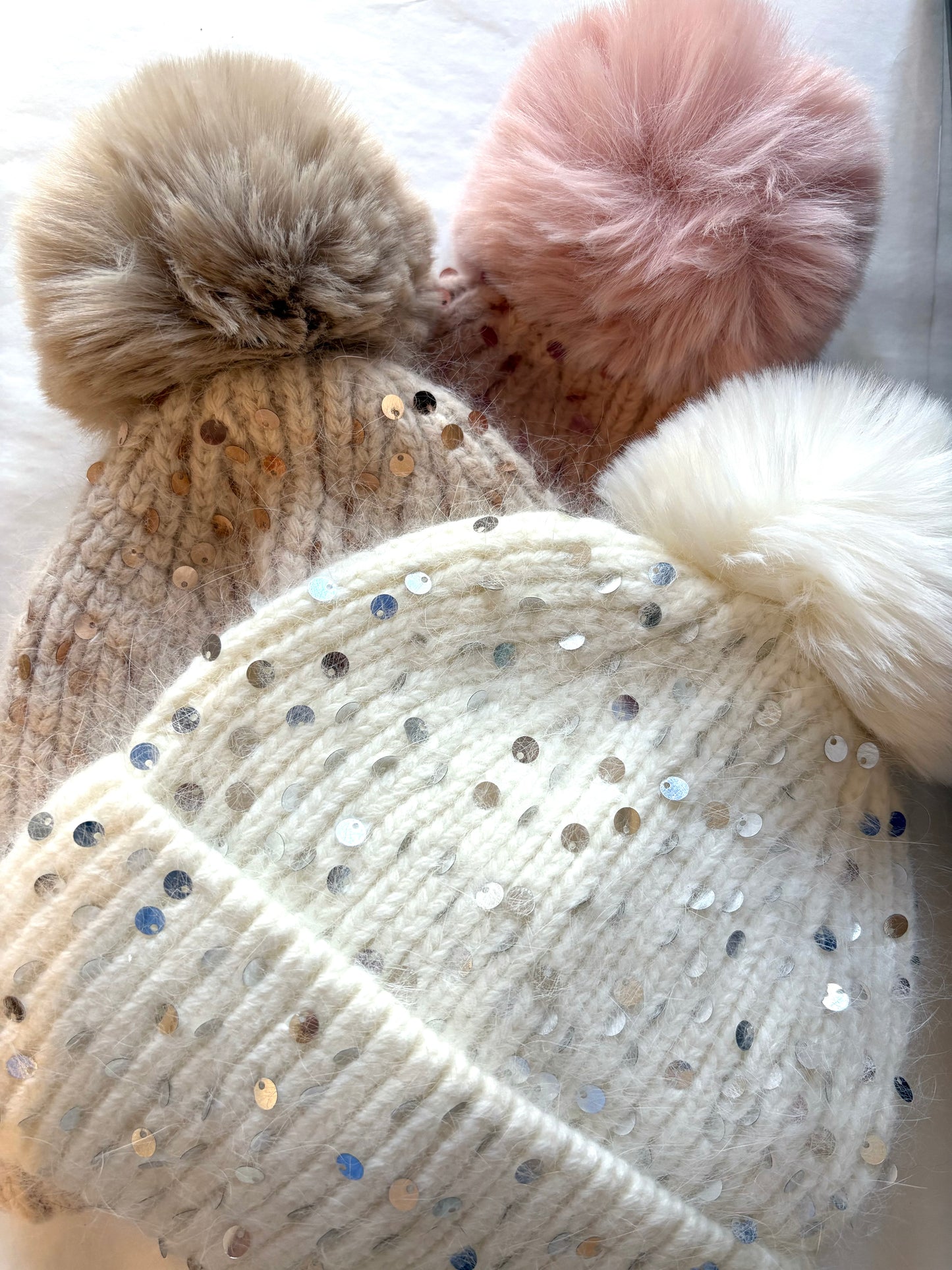 Sequin Pom Pom Hat