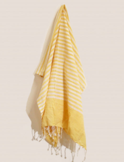 Striped Hammam Towels - Pink, Green, Blue, Natural, Yellow.