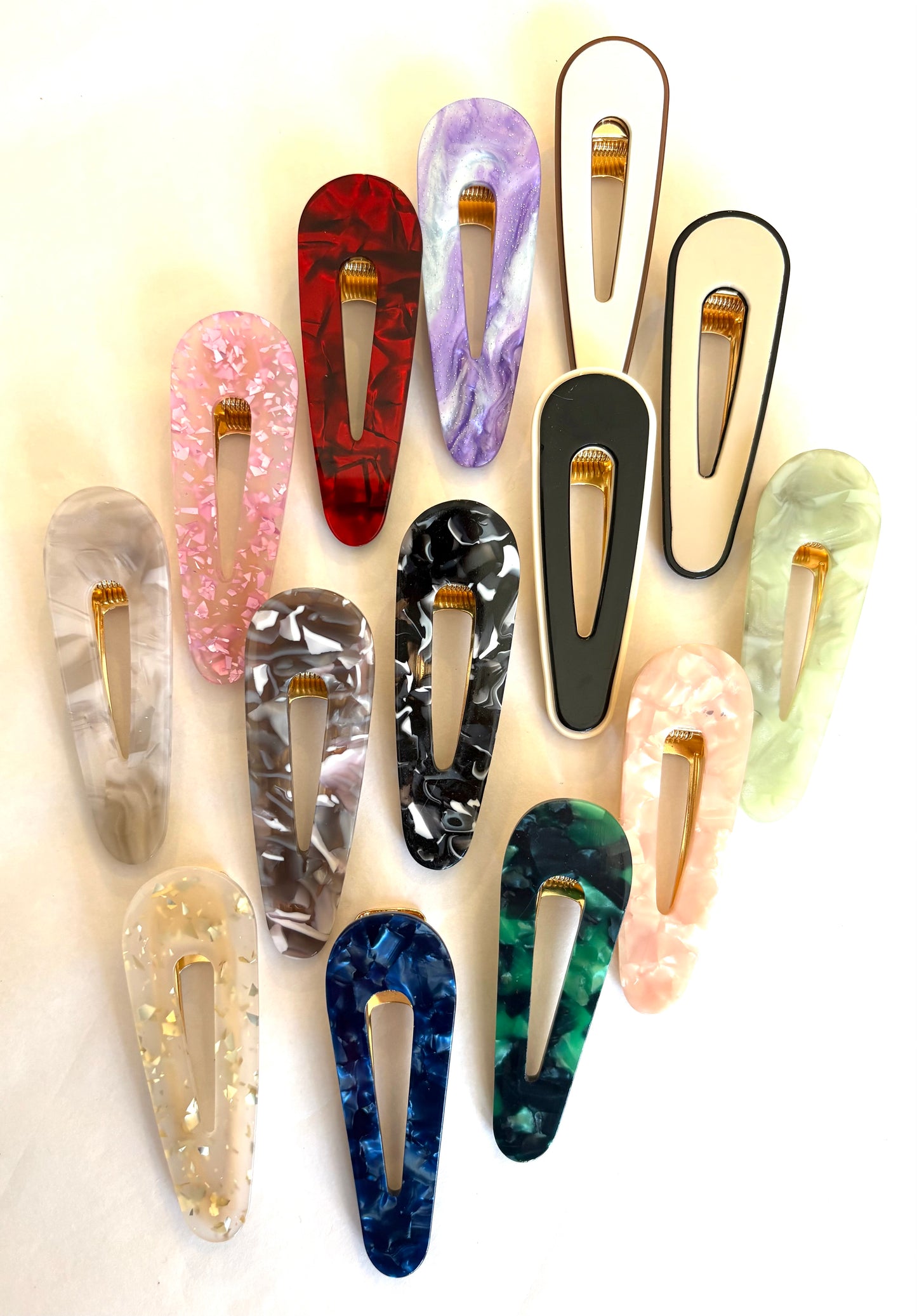 Water Drop Acetate Hair Slides