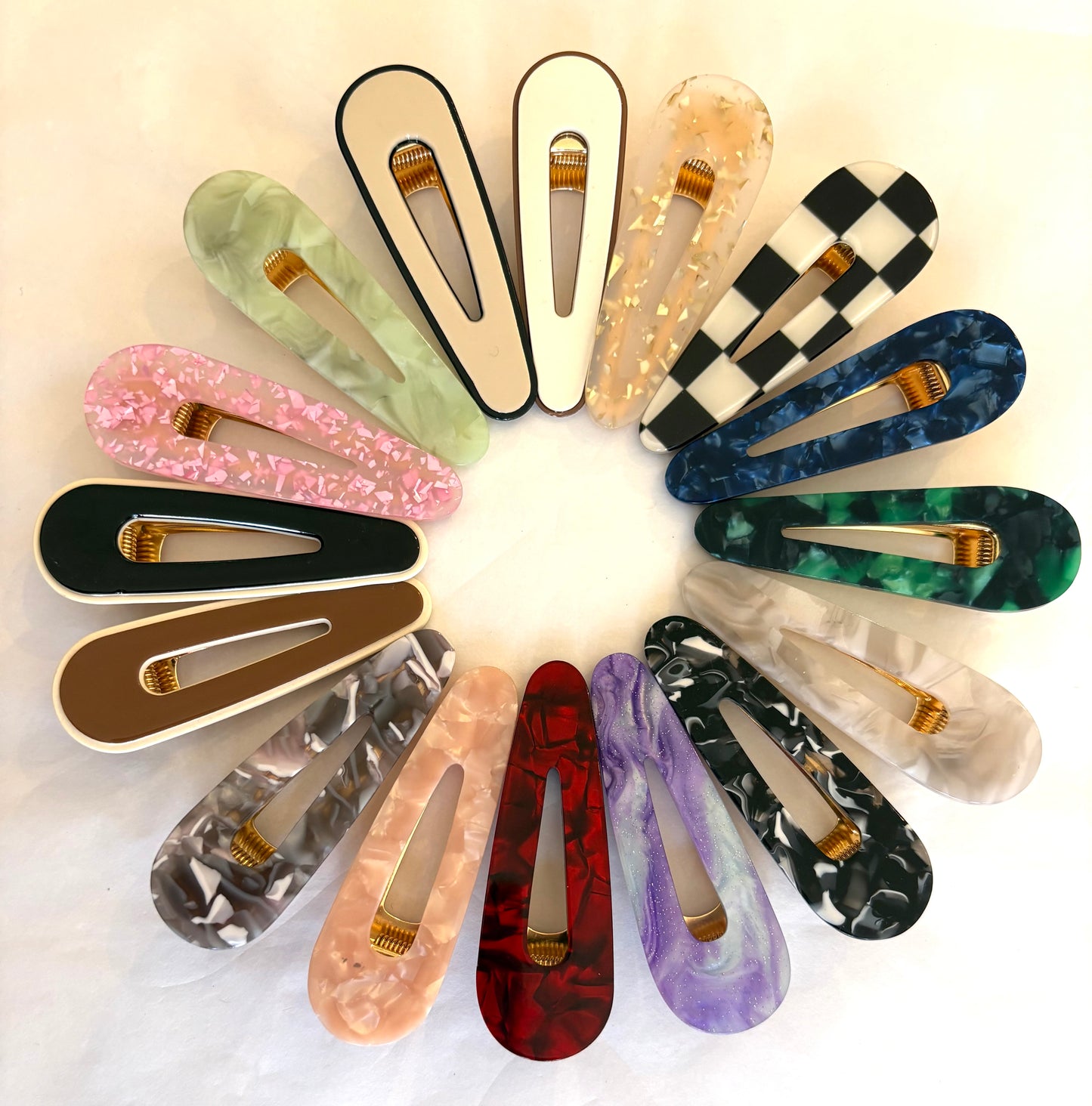 Water Drop Acetate Hair Slides