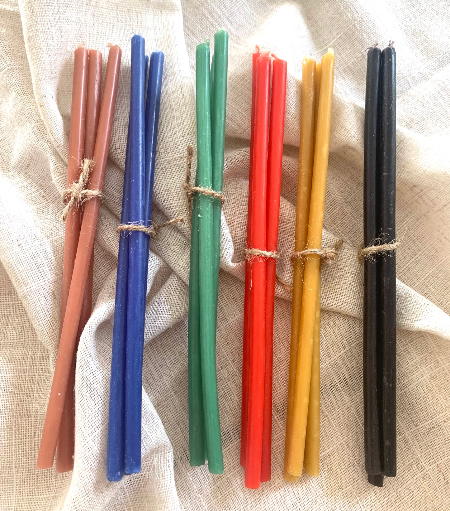 Trio of Beeswax Ritual / Mediation Candles - 6 Different Colours