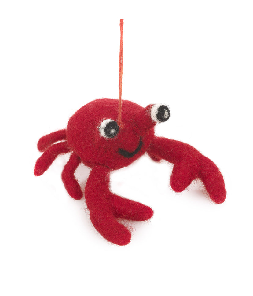 Crab Felted Decoration