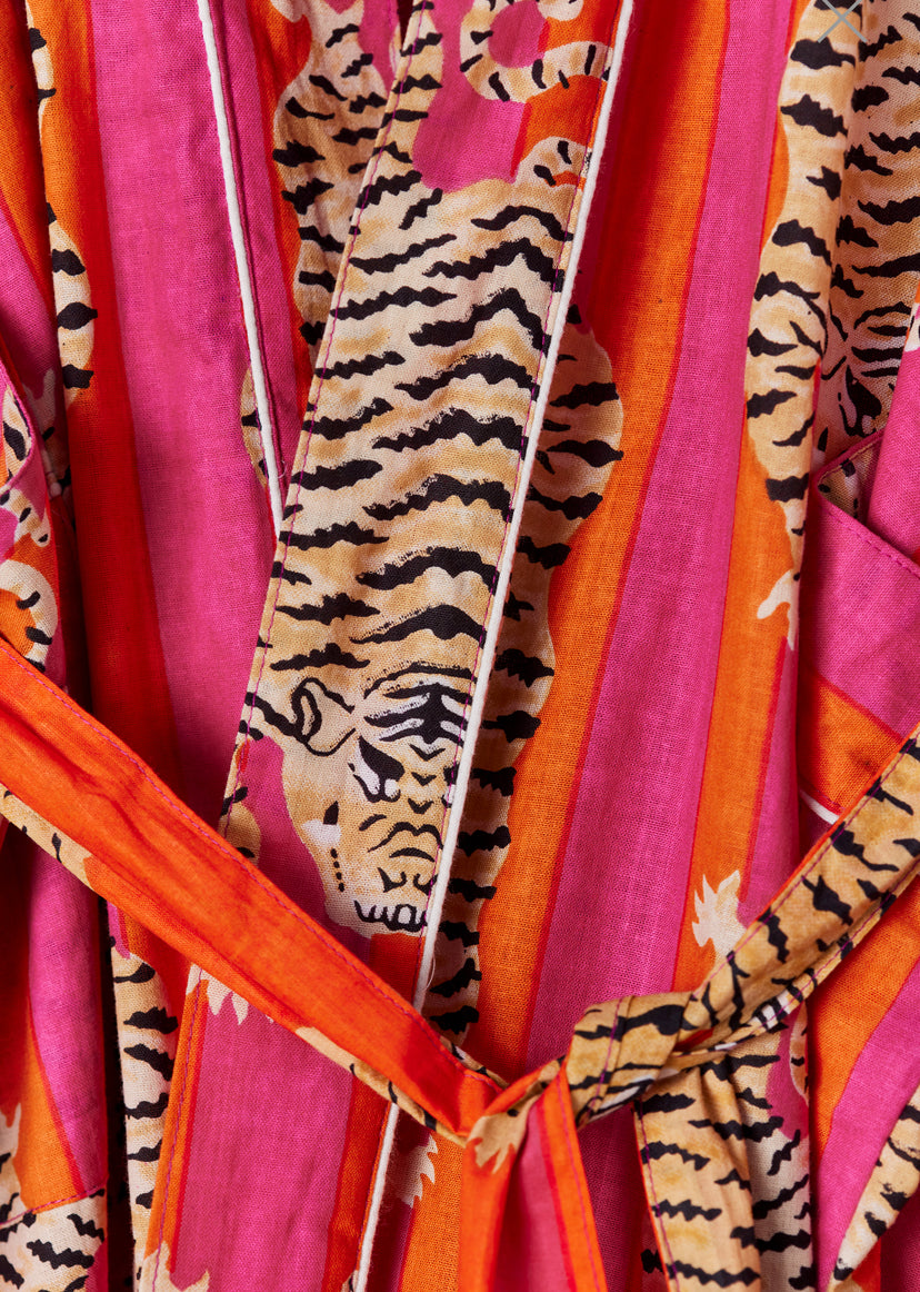 Hand Printed Kimono - Tiger