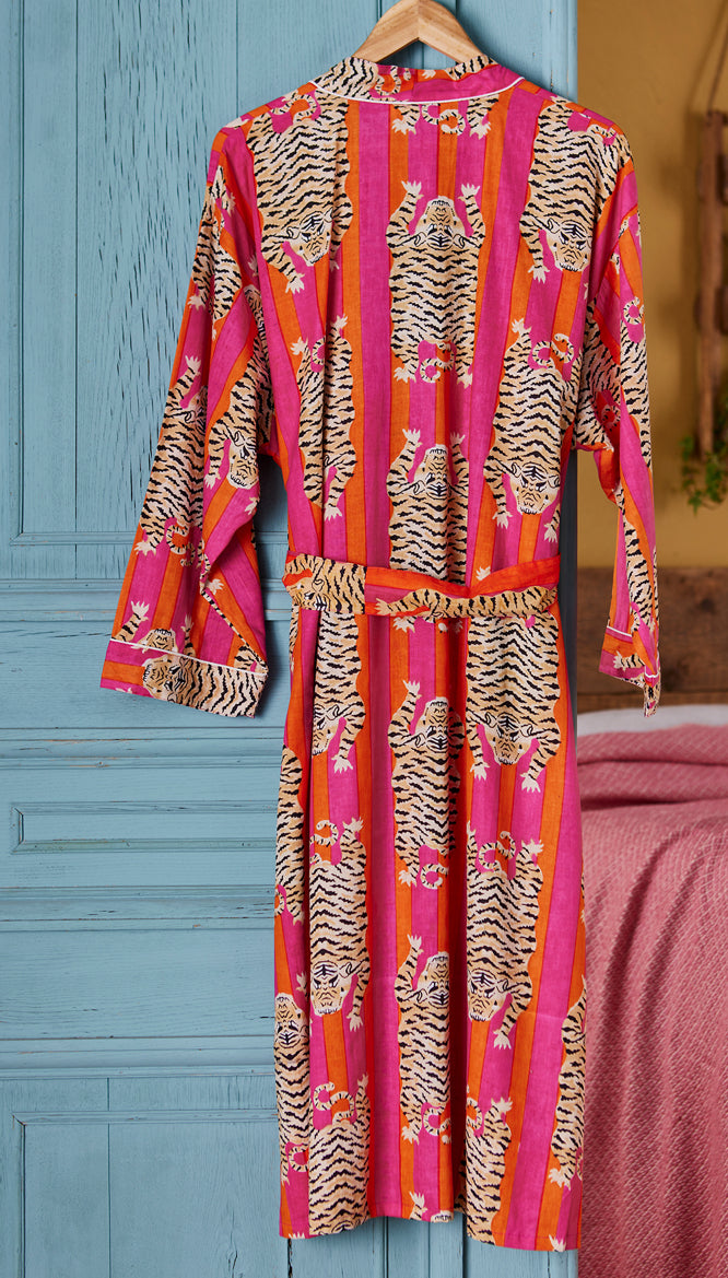 Hand Printed Kimono - Tiger