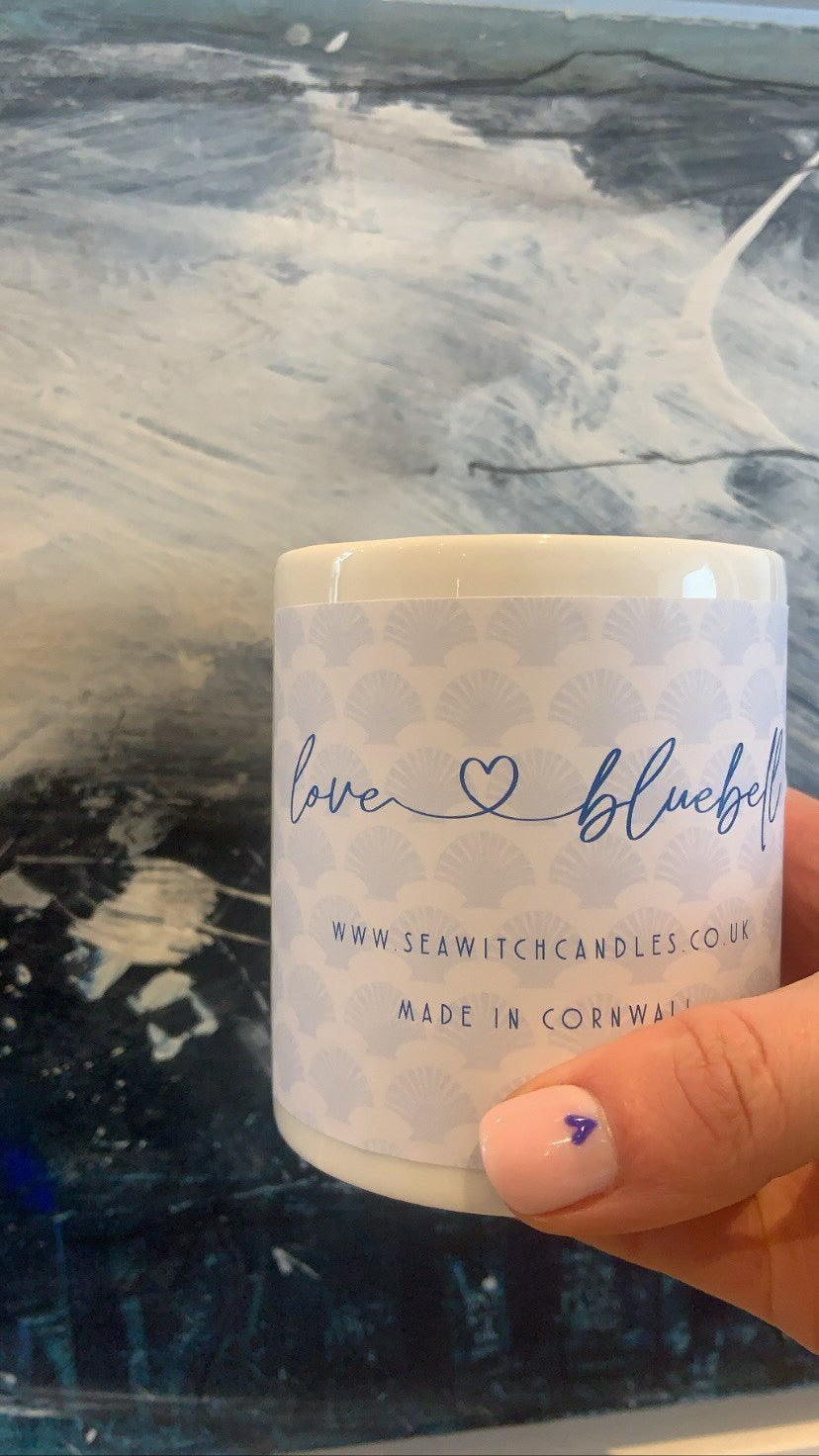 Love Bluebell Soy Wax Candle - handmade in Cornwall