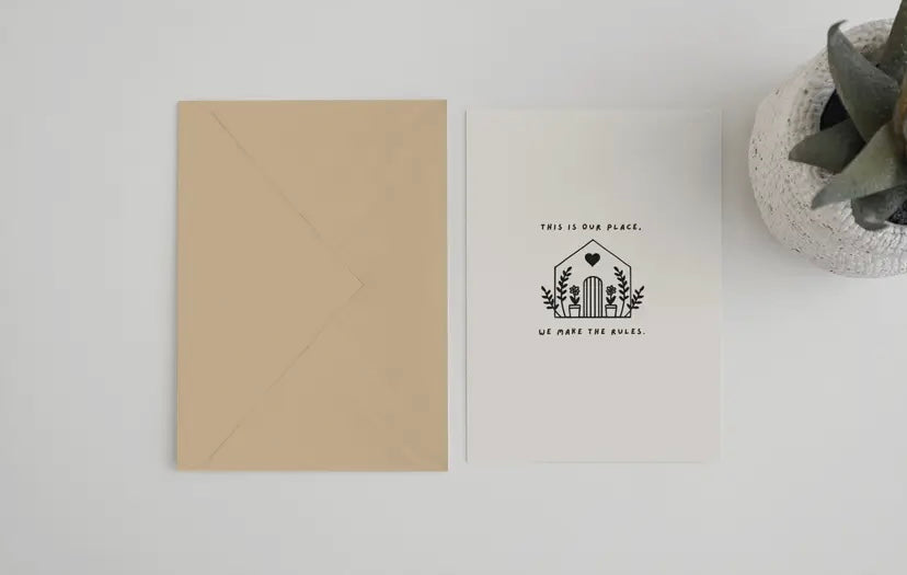 This is our place .. we make the rules. £3.50 Taylor Swift Inspired Greeting Card (5 x 7) Recycled brown Kraft envelope. FSC certified recycled ivory speck paper Designed & Printed in England Shop small. Shop Independent. Made in Uk. Cornwall. Mousehole. Swift. Taylor Swift Music.