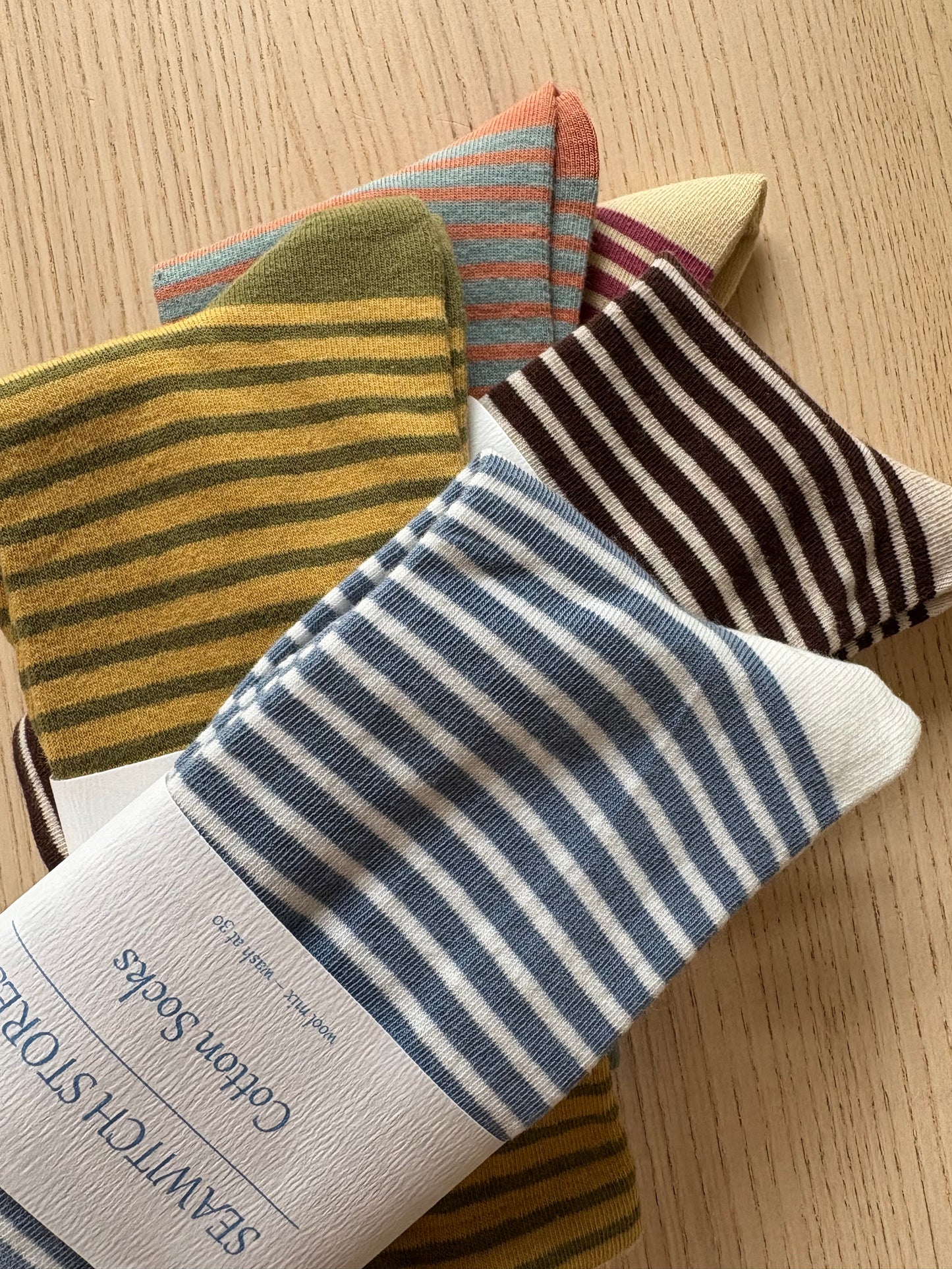 Breton Style Striped Cotton Socks