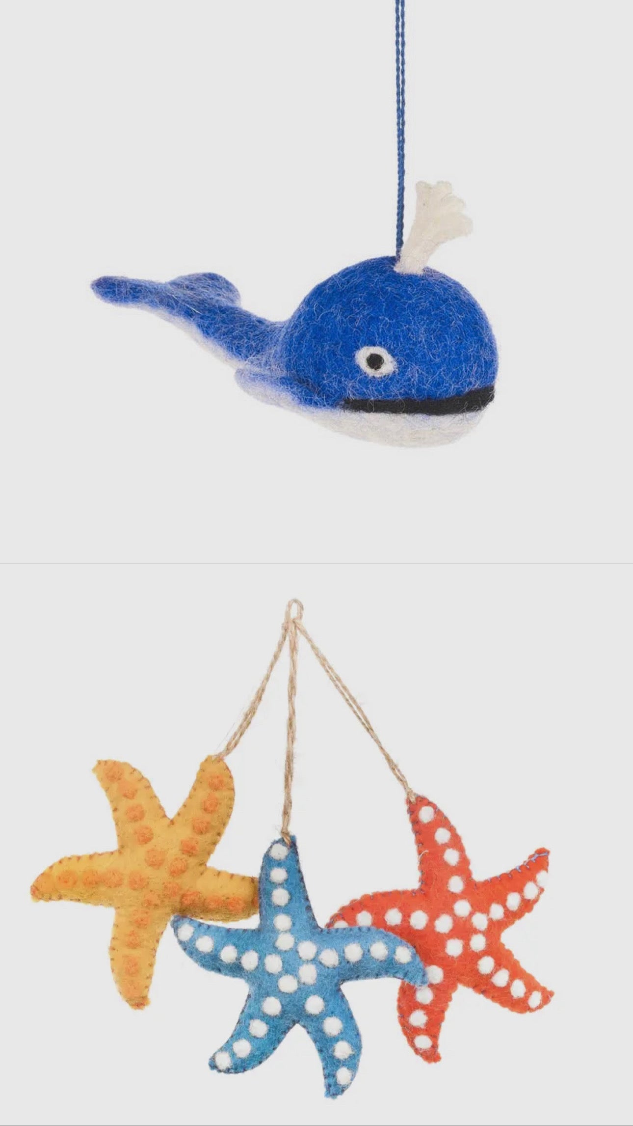 Blue Whale Felted Decoration