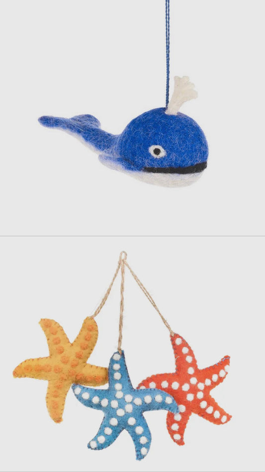Blue Whale Felted Decoration