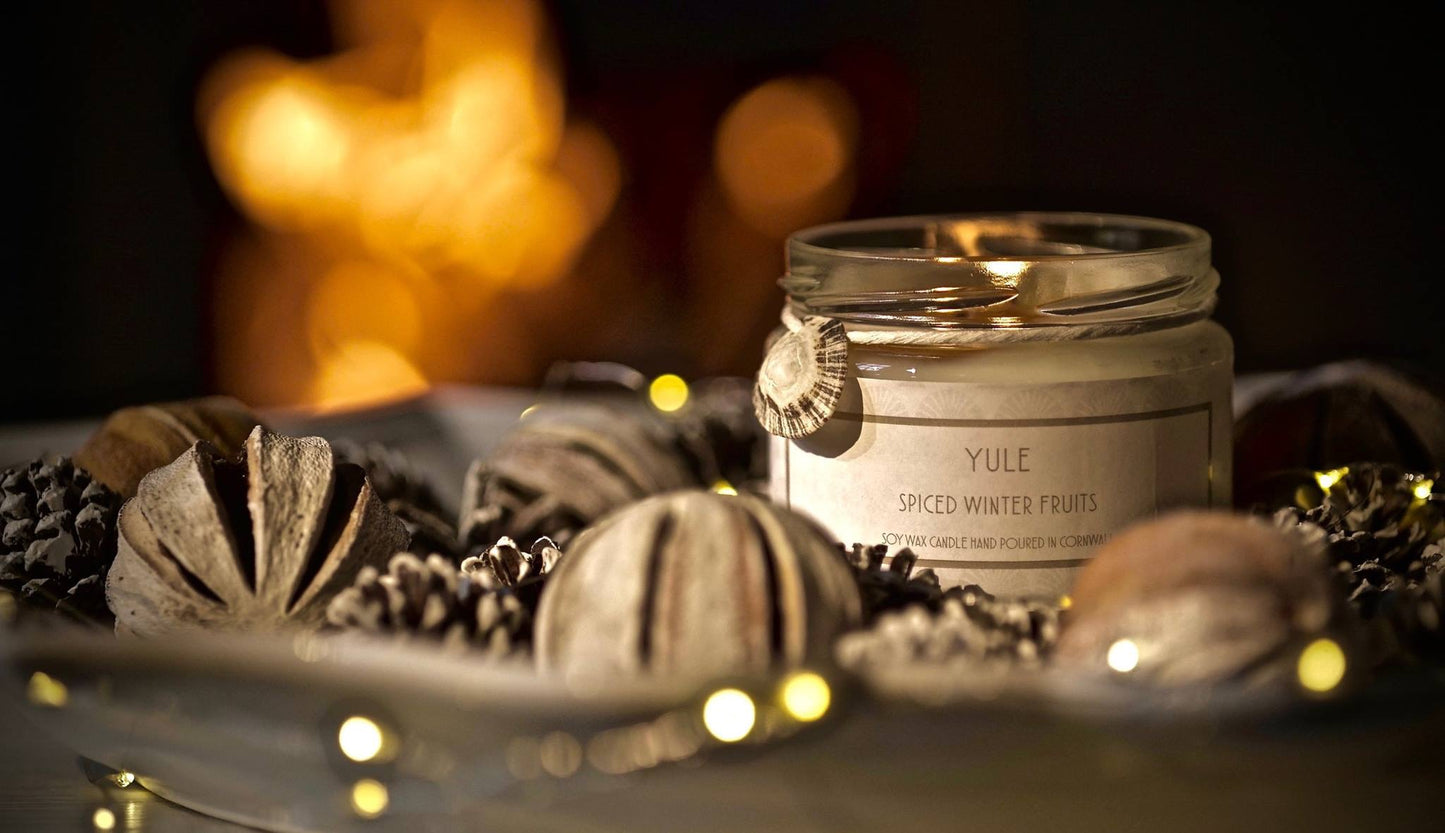 Yule Soy Wax Candle - handmade in Cornwall