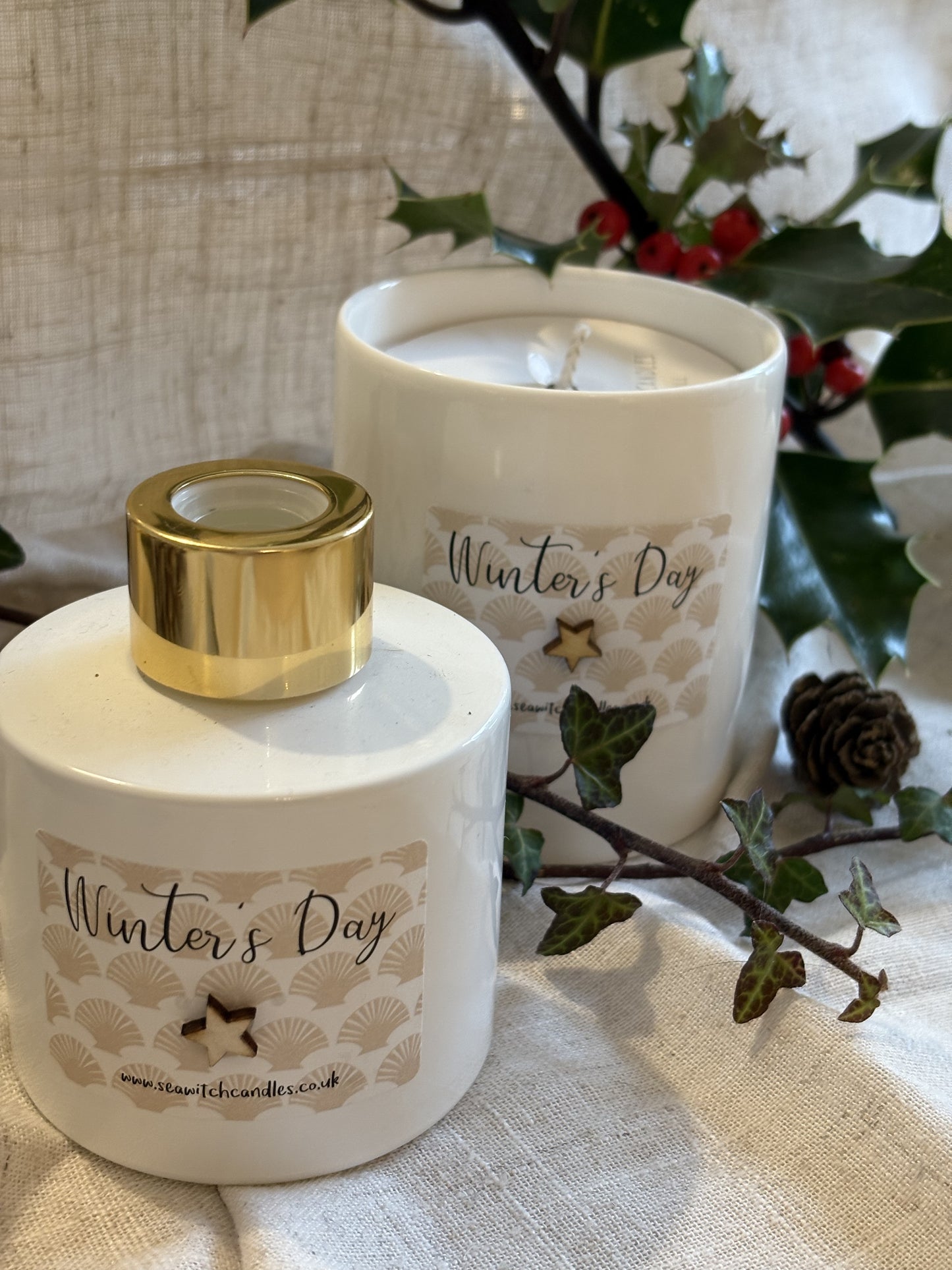 Winter's Day Soy Wax Candle - handmade in Cornwall