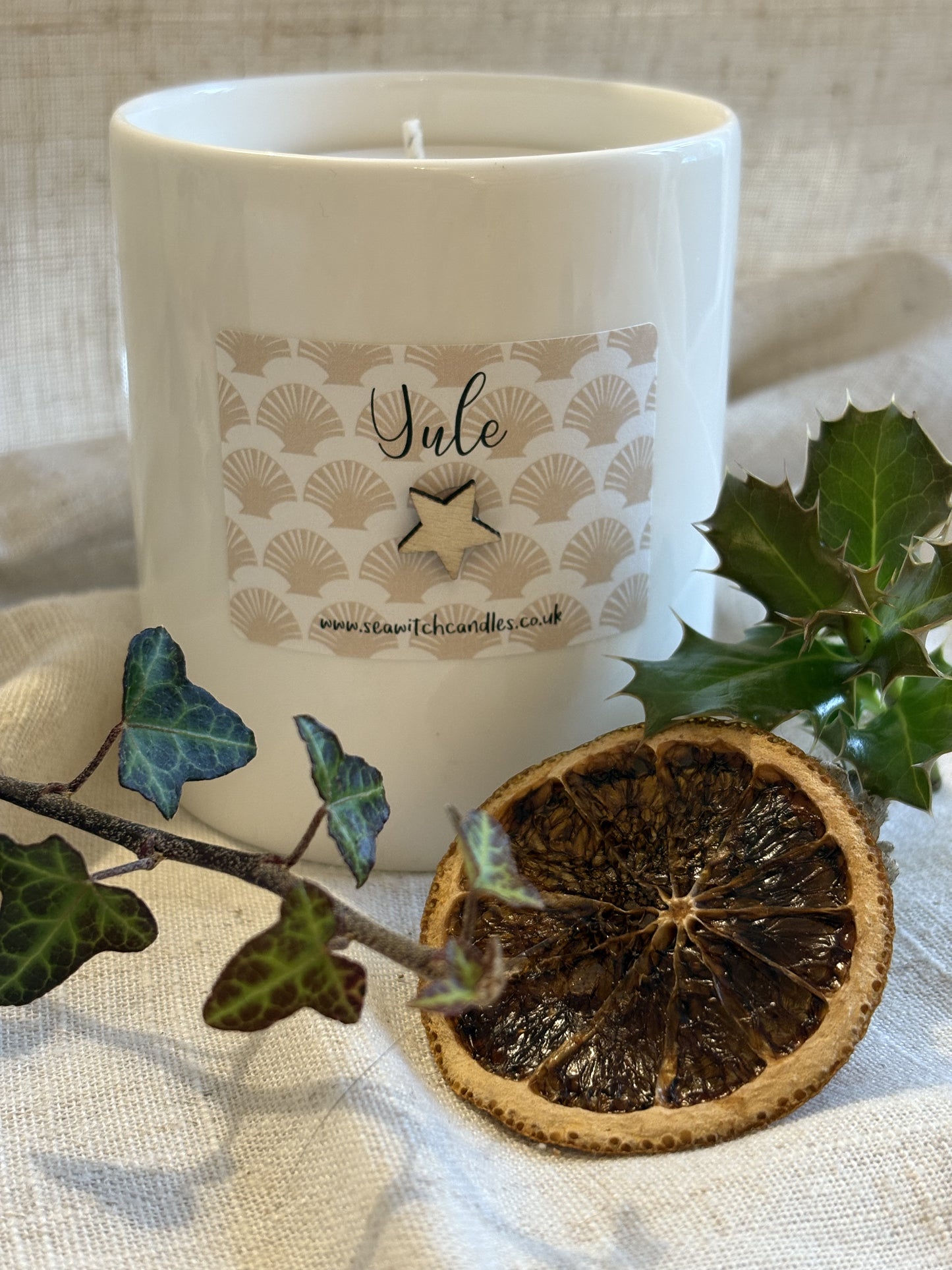 Yule Soy Wax Candle - handmade in Cornwall