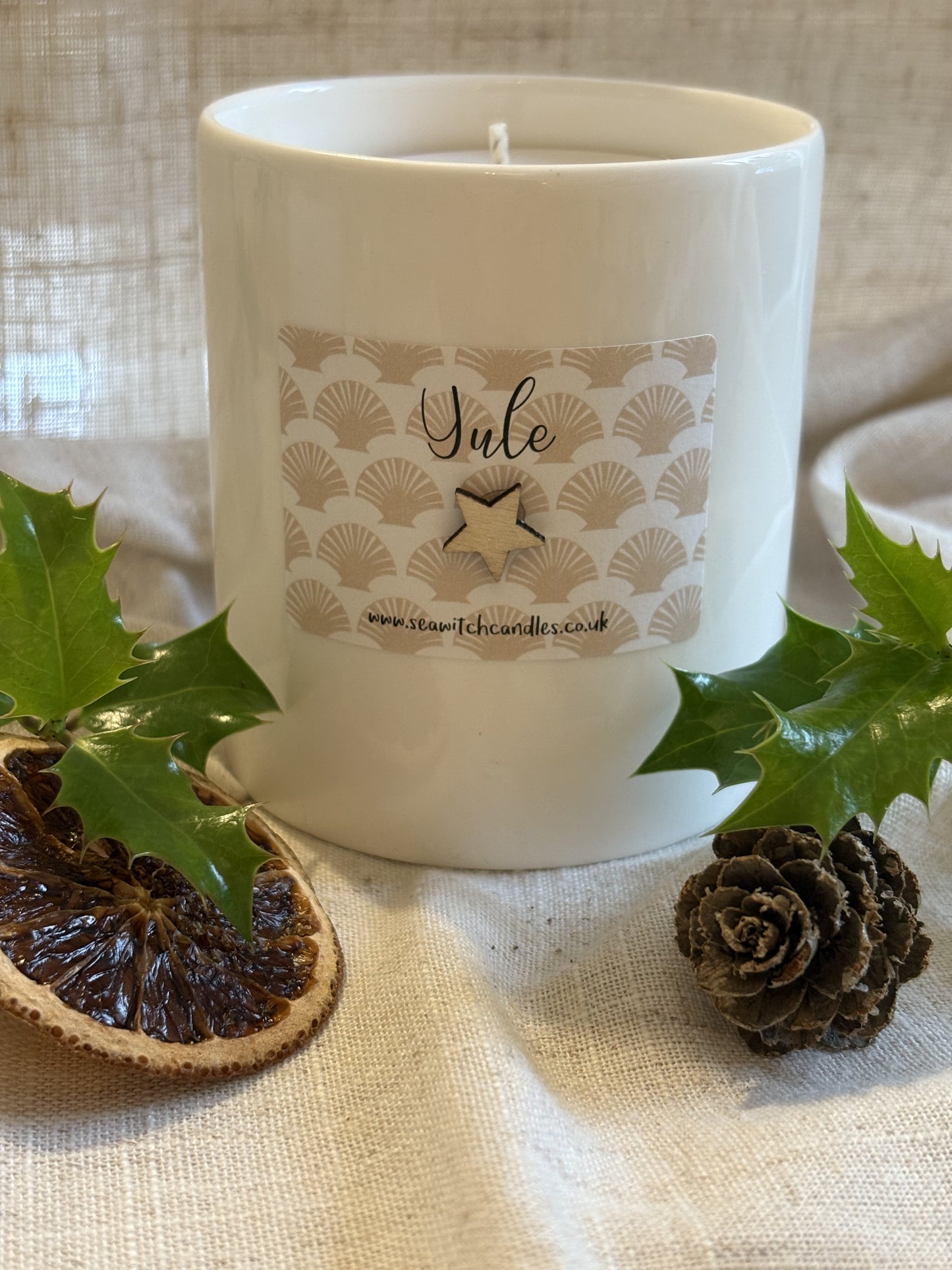 Yule Soy Wax Candle - handmade in Cornwall