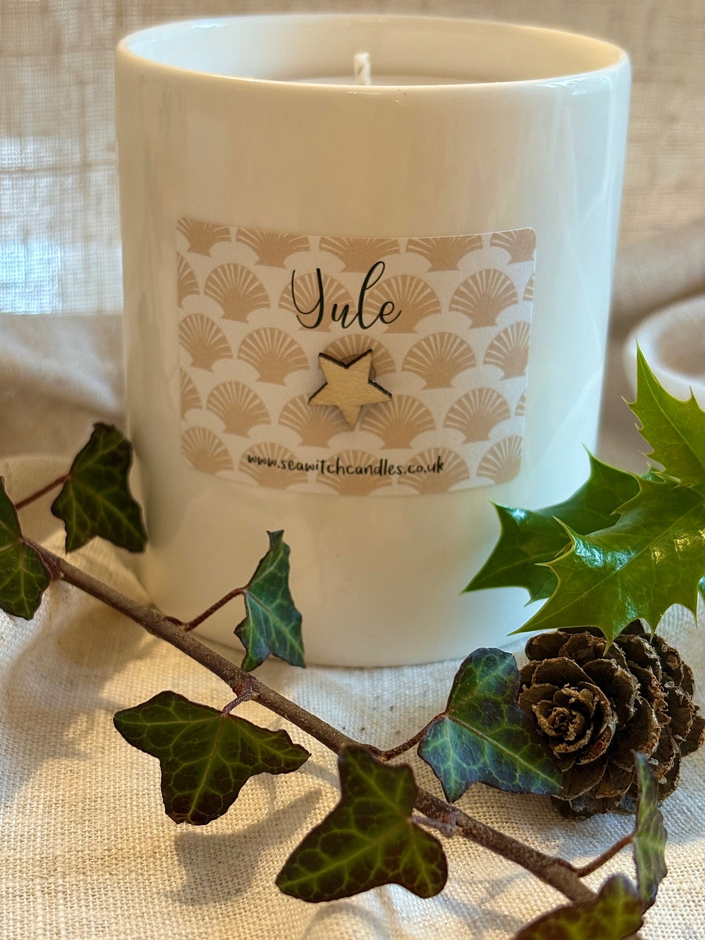 Yule Soy Wax Candle - handmade in Cornwall
