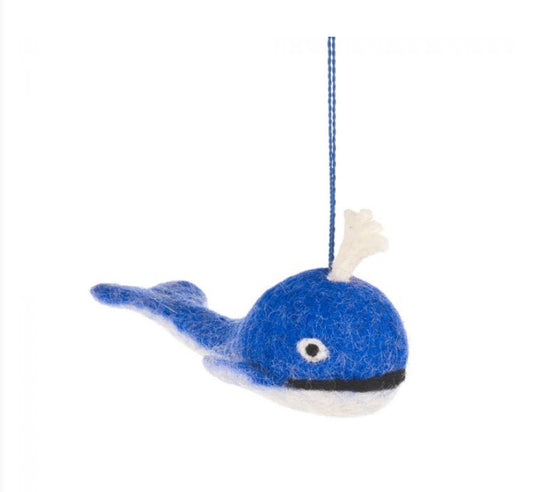 Blue Whale Felted Decoration