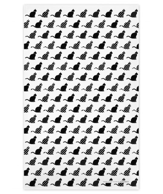 Tea Towel – Black Cats £12.50  Black Cat Tea Towel - beautiful quality  Cotton, machine washable &amp; made in the UK  Comes with a hanging loop  size 48cm x 76cm cat lover. perfect gift. Cornwall. Mousehole cat. Mousehole. Seawitch Stores. pussycat. witches cat. shop small. country living.tabby, 
