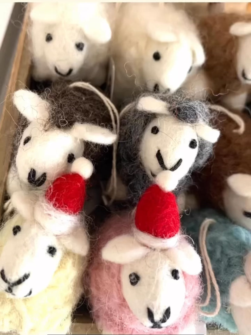 Festive Felted Sheep