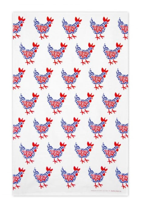 Tea Towel – Red Hen £12.50  Red Hen Tea Towel - beautiful quality.  Cotton, machine washable &amp; made in the UK  Comes with a hanging loop  size 48cm x 76cm. Perfect gift. farmhouse. Country living, country life. chickens, Chicken tea towel.