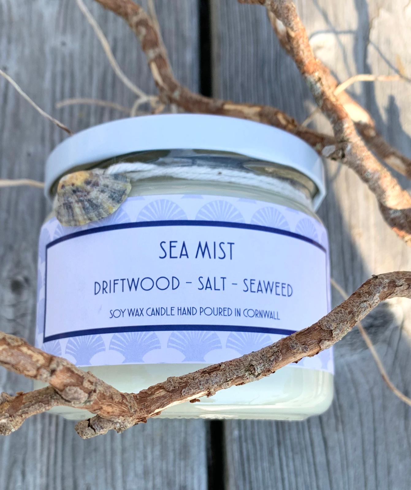 Sea Mist Soy Wax Candle - handmade in Cornwall