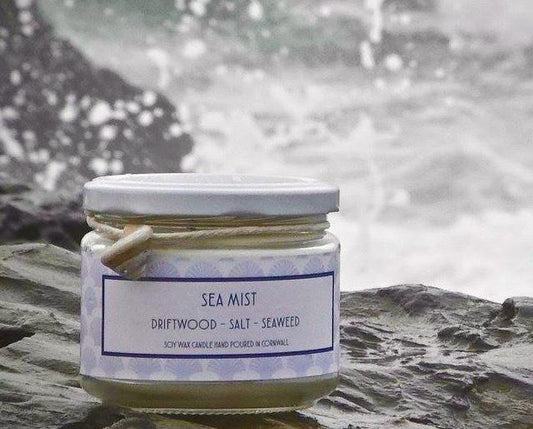 Sea Mist Soy Wax Candle  £20  Driftwood - Salt - Seaweed  An invigorating, clean,&nbsp; marine fragrance evoking memories of beach days and shore line walks